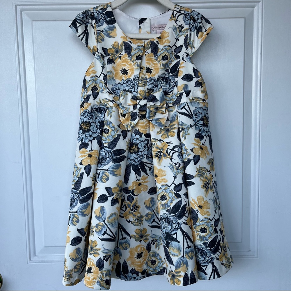•Catherine Malandrino• Girls Floral Cap Sleeve Dress - Size 5T